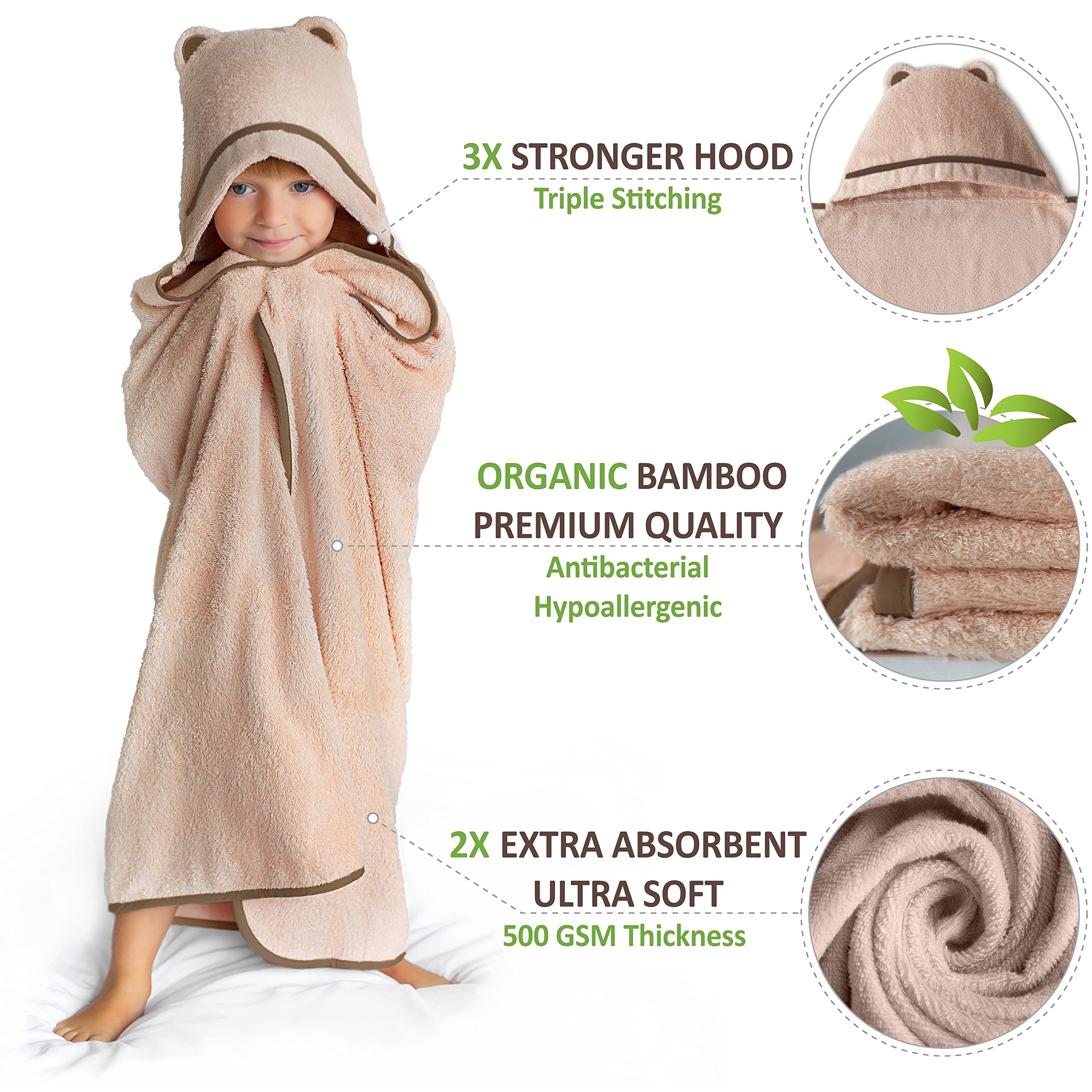 Warm Cuddles ultra-soft 500gsm towel after bath for quick absorption