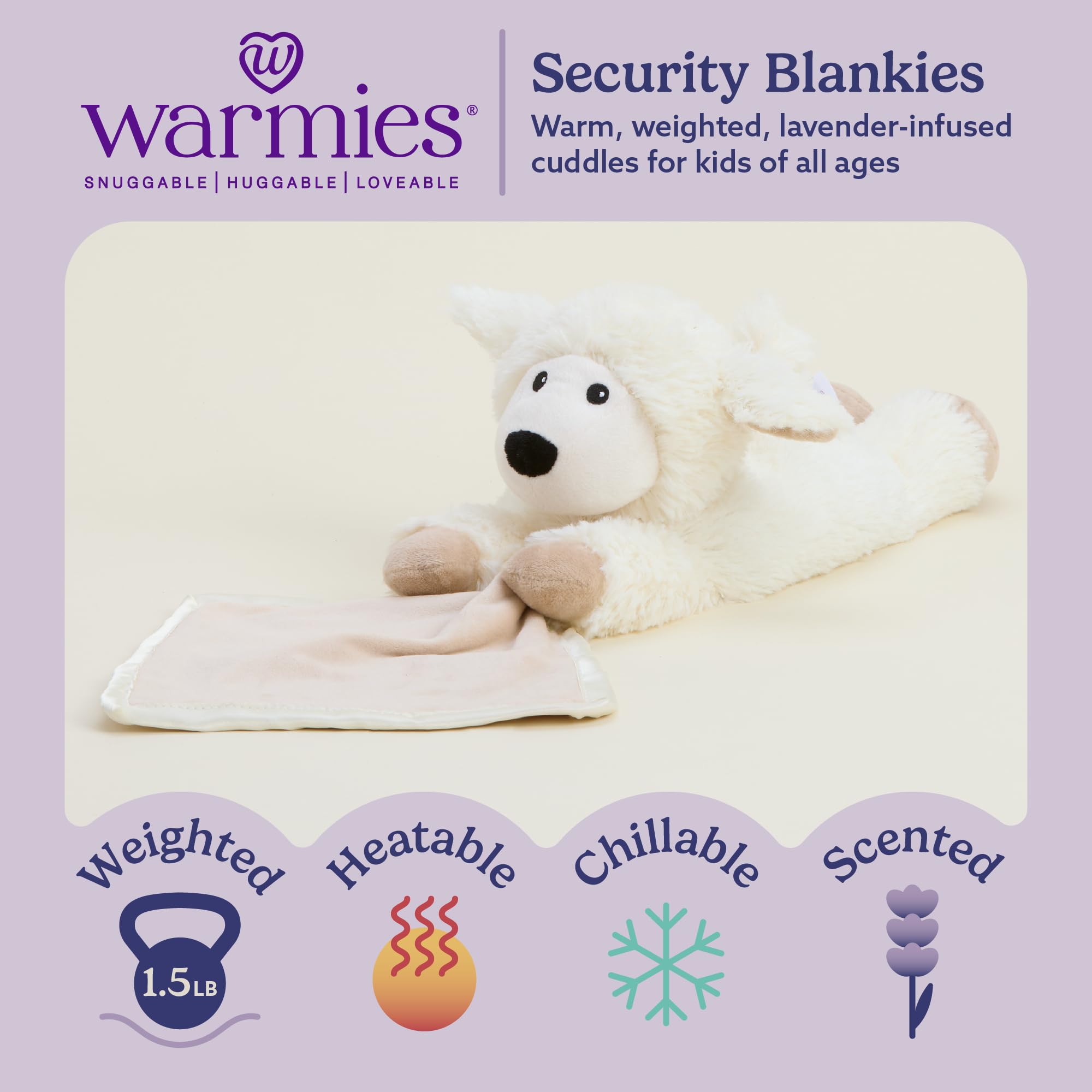 Warmies Sheep Blankie cooling option for gentle relief during warm afternoons.