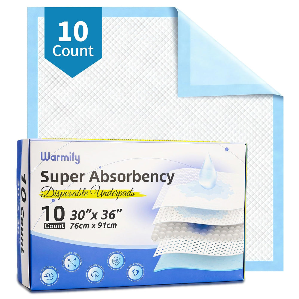 Warmify bed pad 30x36 folded for travel protection and discreet use.