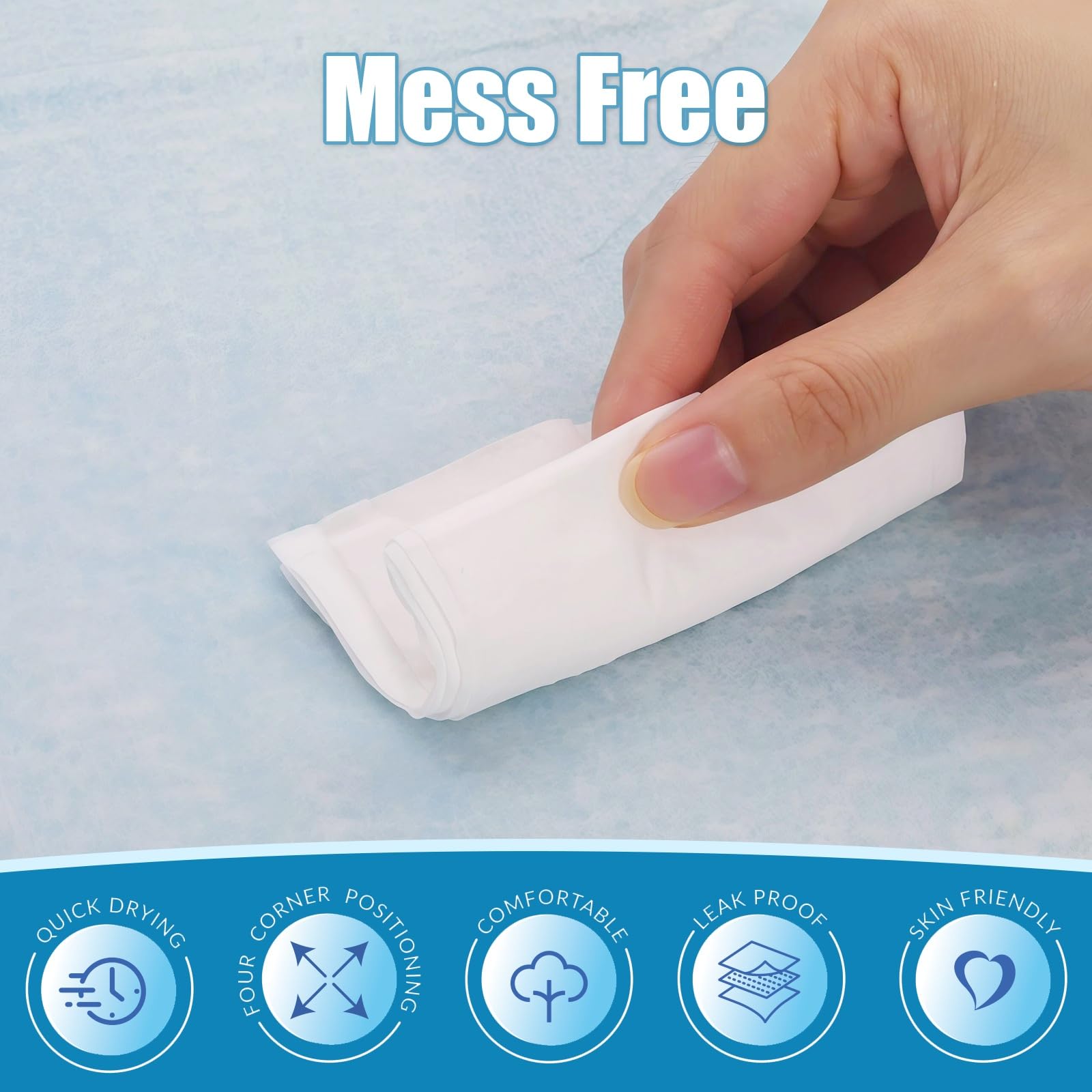 Warmify bed pad with absorbent core locks moisture quickly.