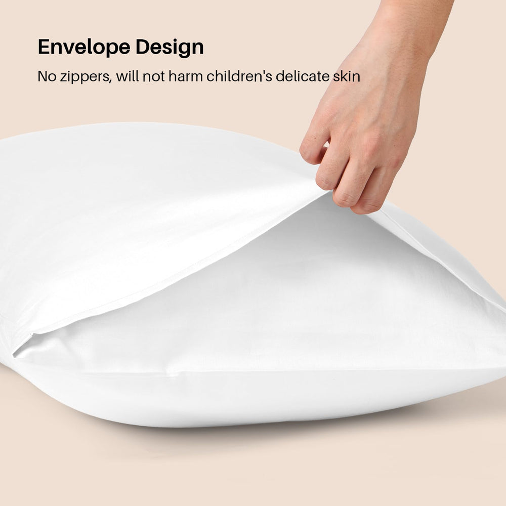 Warmstar two-pack pillowcases front view showing white fabric
