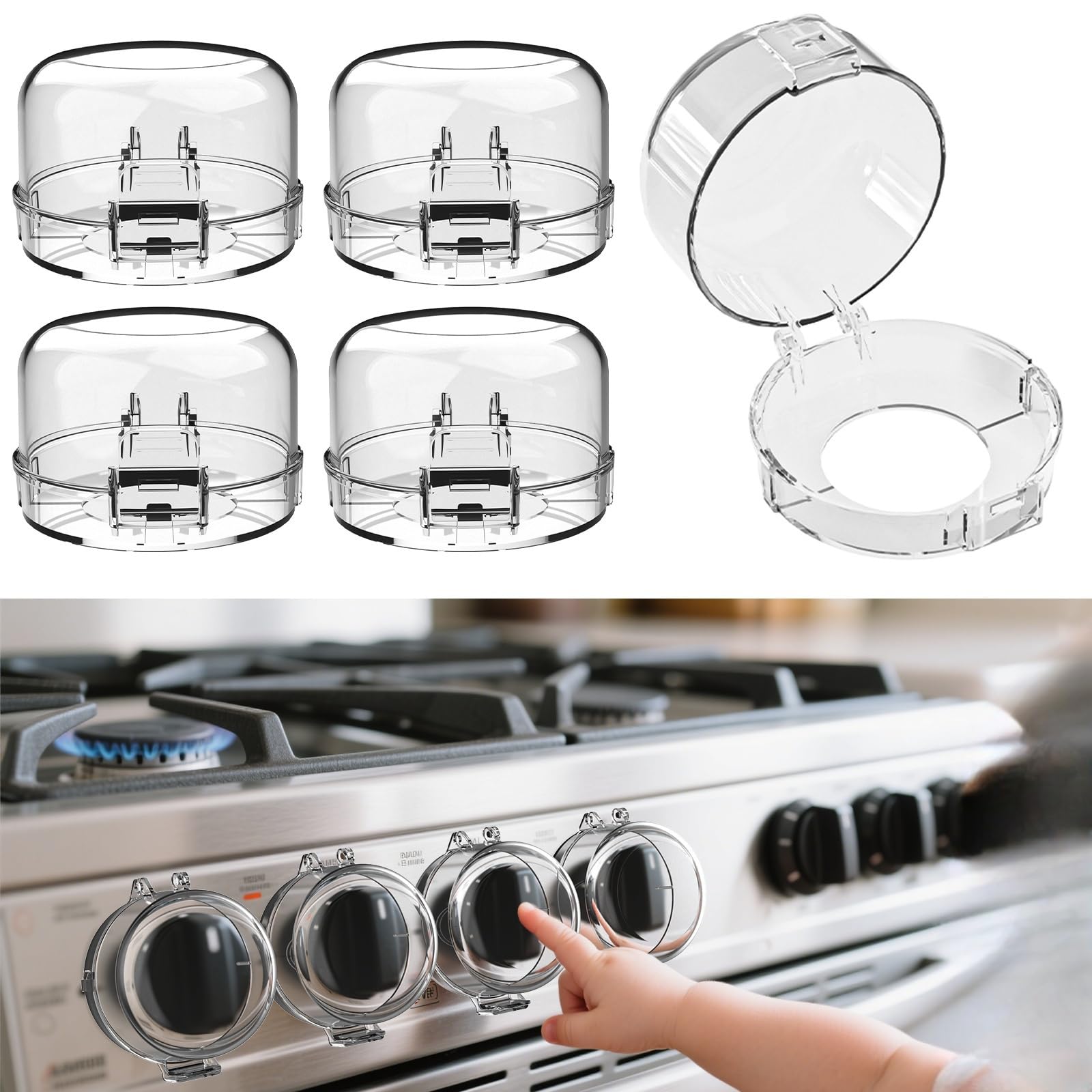 Wasachi knob covers pack for safer stove use with visible controls.