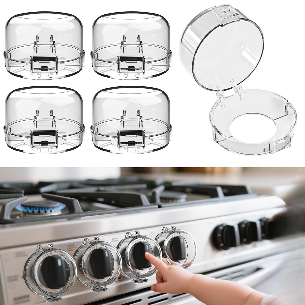 Wasachi knob covers pack for safer stove use with visible controls.
