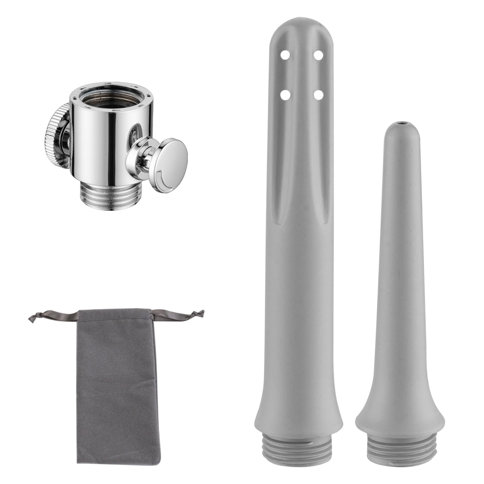 Washever travel enema shower nozzle assembly for gentle, thorough cleansing on the go.