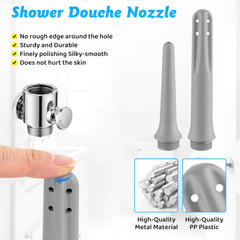 Washever universal shower connection demonstrates compatibility with most standard setups.