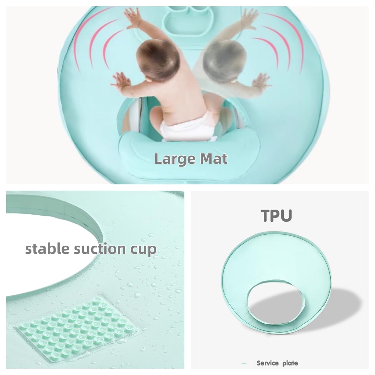Baby bib Food Catcher Bib and Tray Set tray surface is waterproof and easy to wipe.
