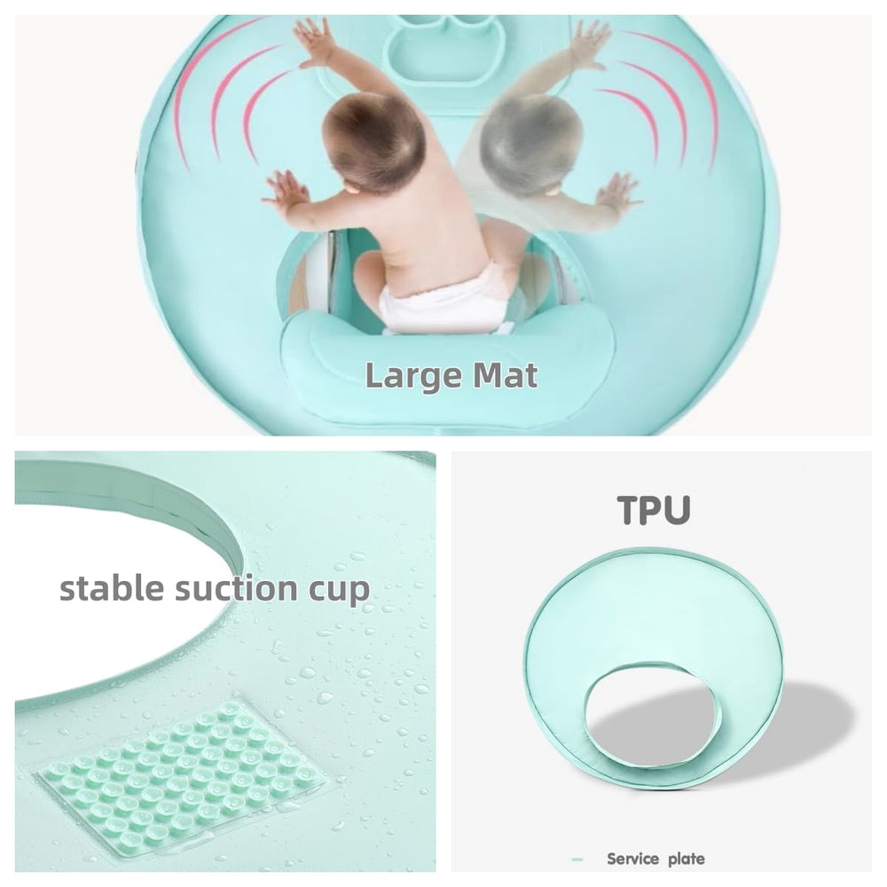 Baby bib Food Catcher Bib and Tray Set tray surface is waterproof and easy to wipe.