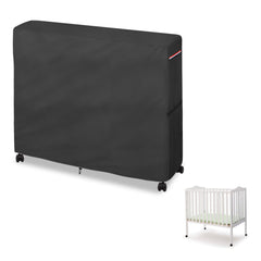 Wavecover crib cover fits foldable mini crib with snug elastic edge.