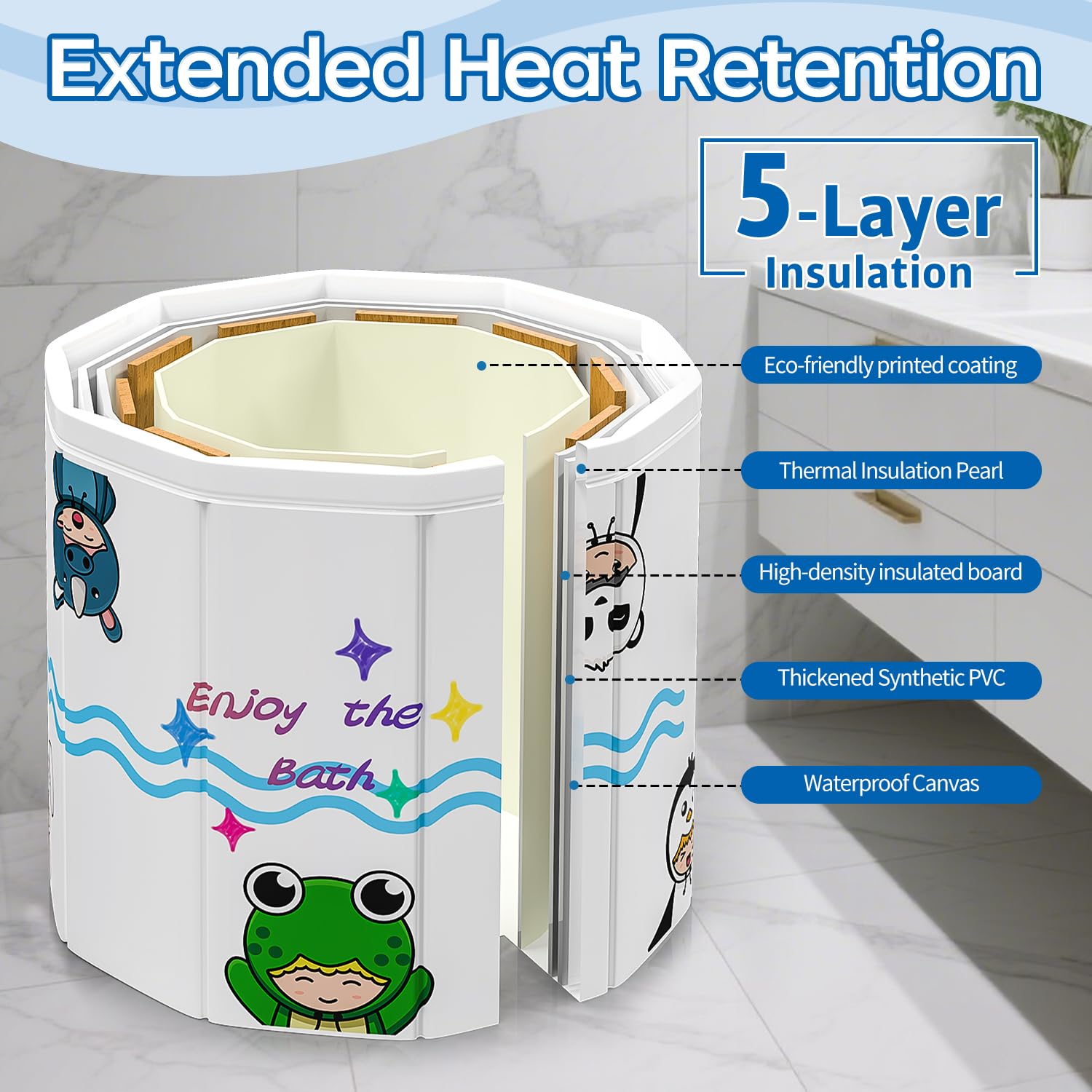 WAVYEASE sturdy-design with reinforced panels for stable bath time.