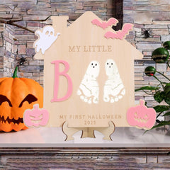 WAWUO My Little Boo Sign design with bats and ghosts for Halloween vibes.