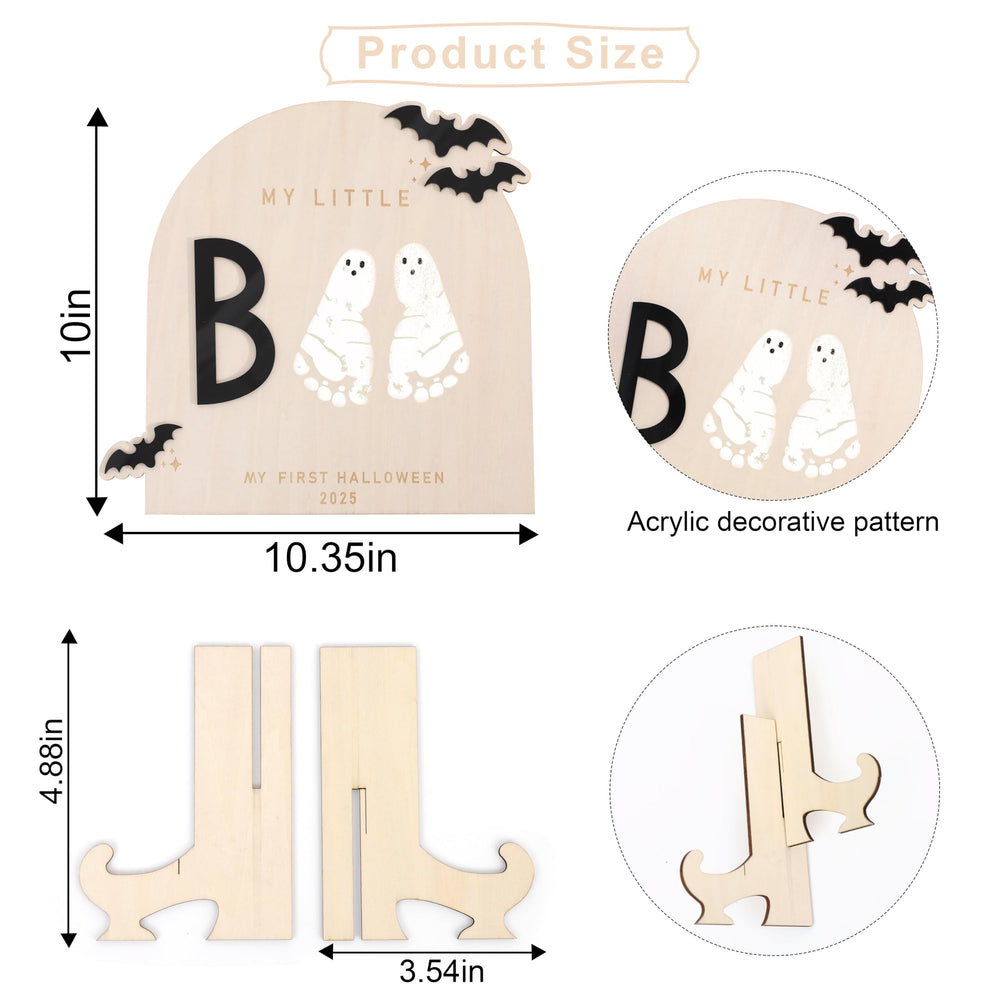 WAWUO Natural wood Halloween sign blends warmth with festive fun