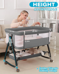 Wayfong Baby Bassinet features breathable mesh for air flow and visibility.
