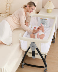 Wayfong 3-in-1 bassinet in standalone mode with mesh for safe newborn sleep.