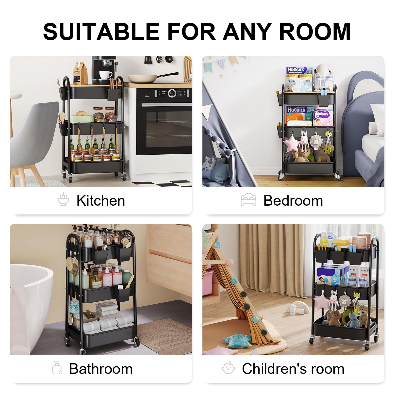 WBKATN diaper cart organization shows practical storage for essentials