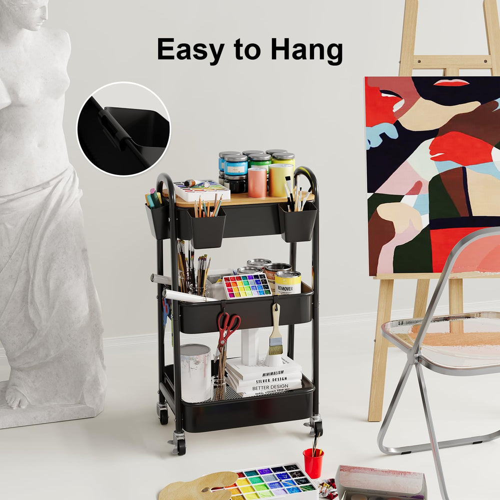 WBKATN hanging cups on cart hooks provide quick access to essentials
