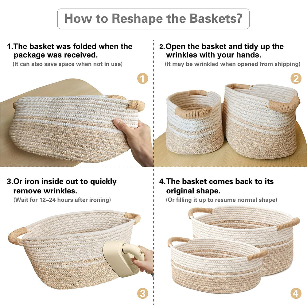Wcro foldable rope basket keeps its shape with reshaping