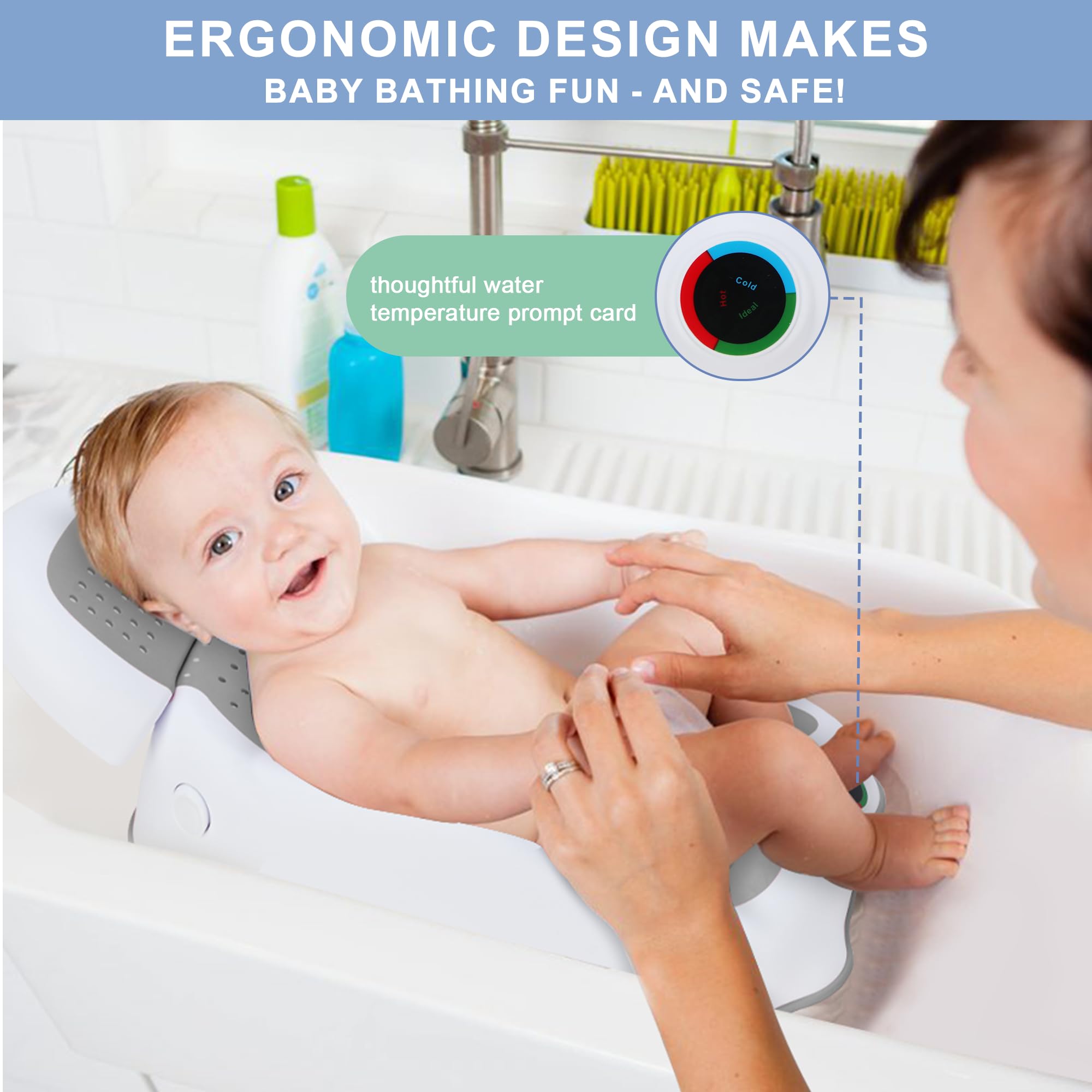 Wddbb bath support with adjustable slope for comfortable newborn positioning