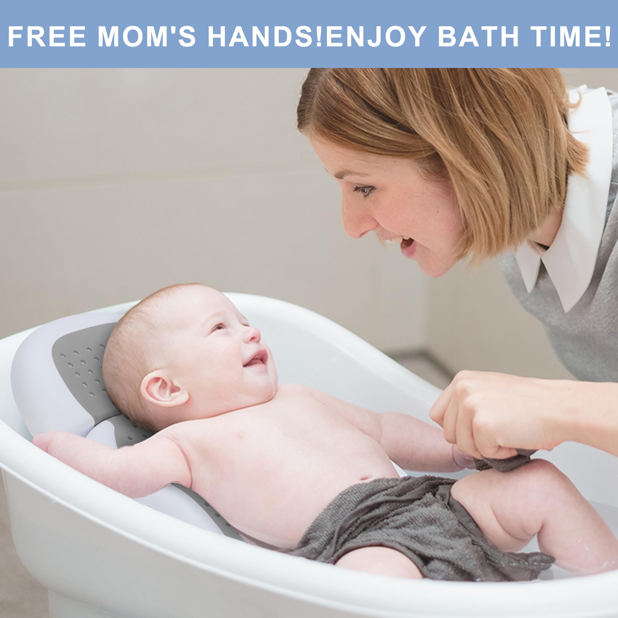 Wddbb soft touch material on bath support for delicate infant skin