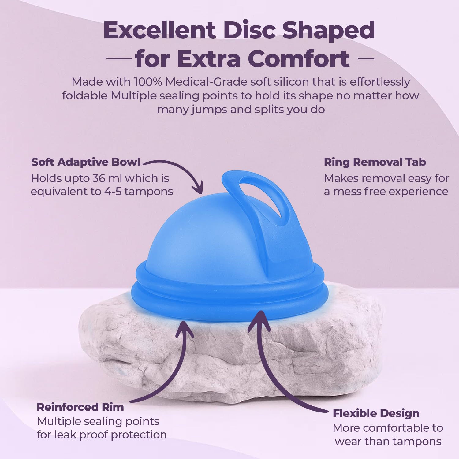 WE KEEO medical-grade silicone disc is BPA-free and latex-free for sensitive skin.
