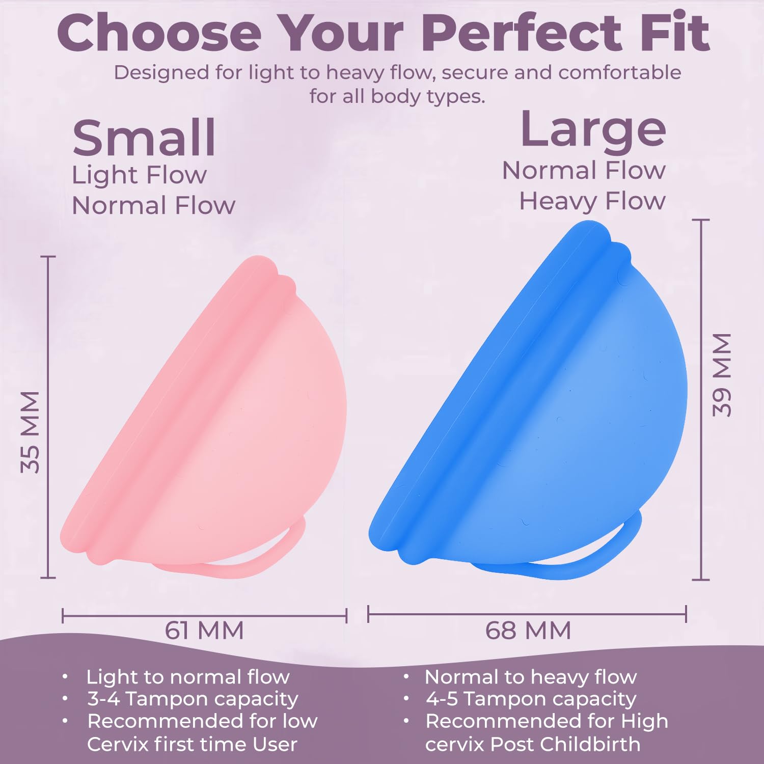 WE KEEO blue variant menstrual disc highlights reliable all-day wear.