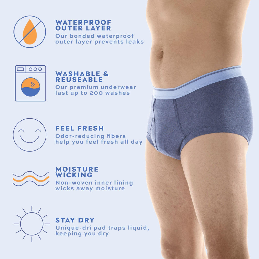 Wearever reusable brief pack showing size XL and gray color.