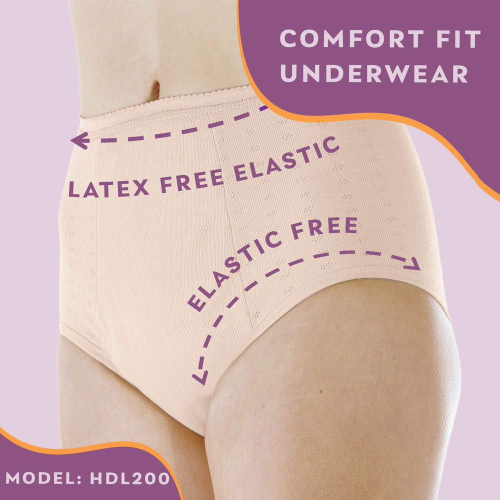 Wearever beige waistband detail demonstrates secure fit with soft, skin-friendly finish.
