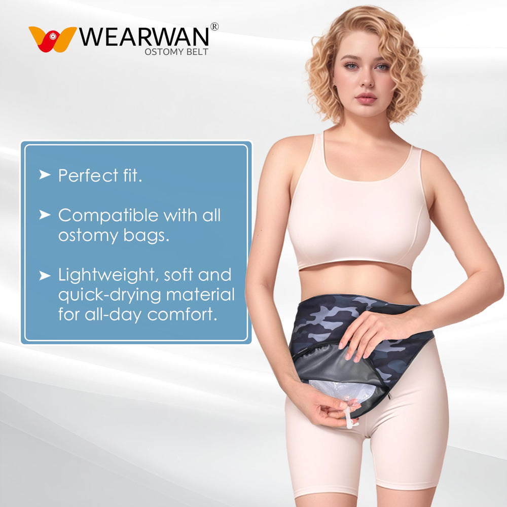 WearWan ostomy belt soft-material for all-day comfort.
