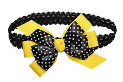 WEBB DIRECT2U black dotted bow with satin ribbon highlights for versatile styling.