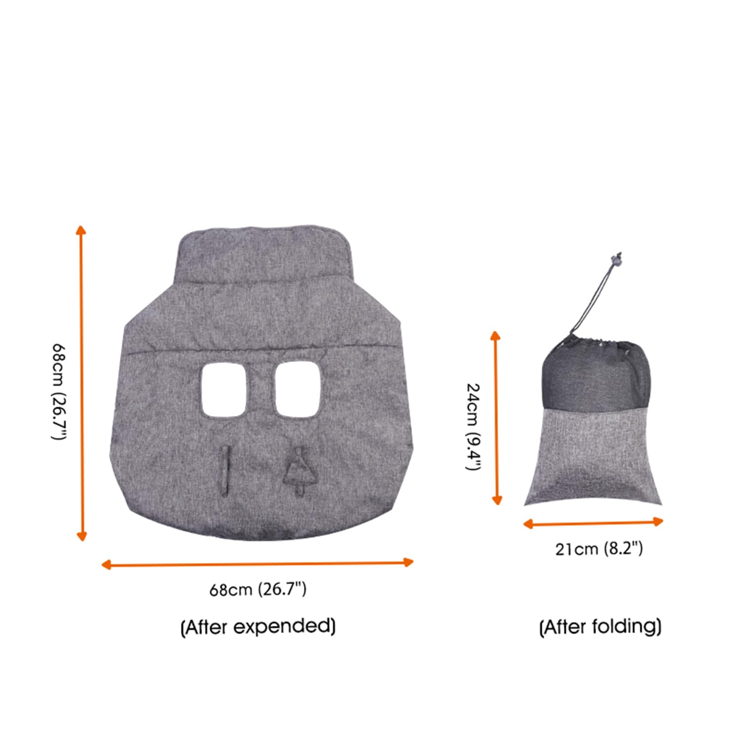 WedFeir universal-fit cart cover in grey adapts to most trolleys.