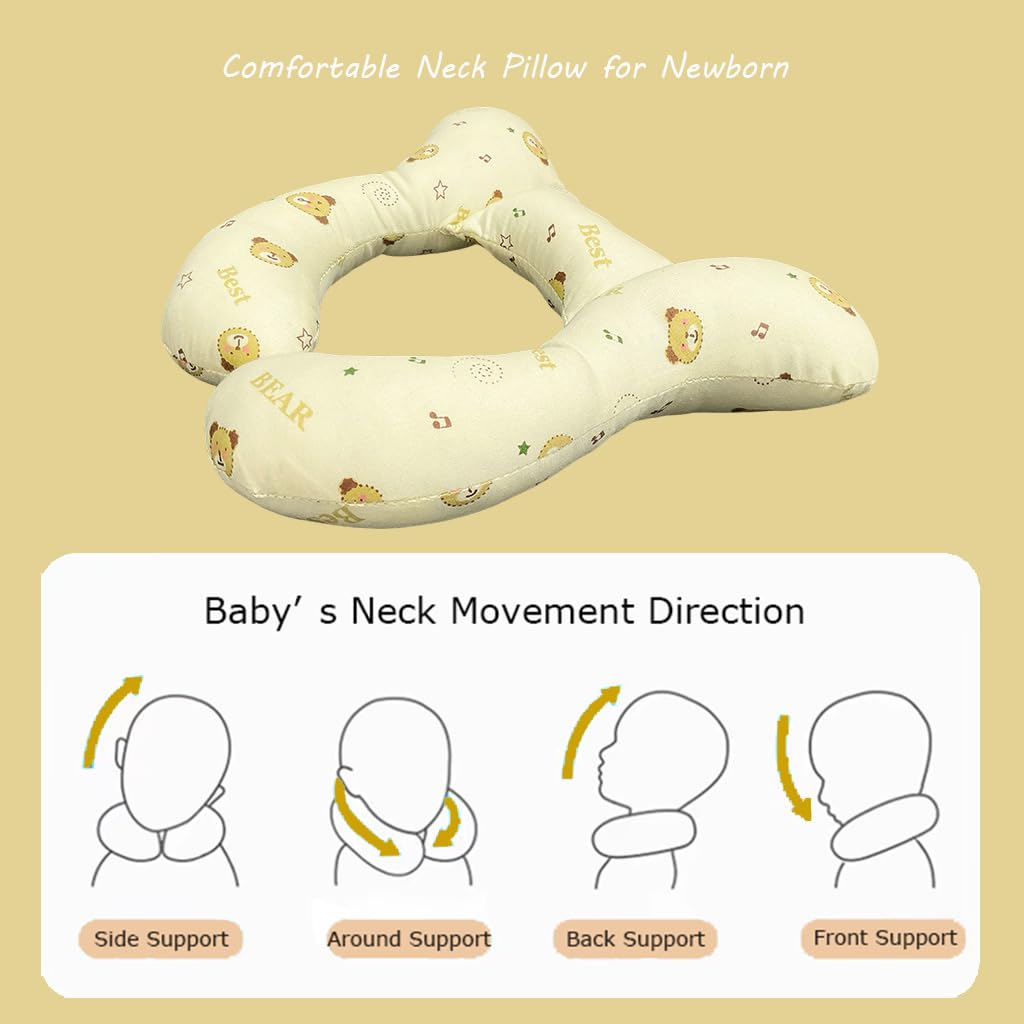 Wedfull cartoon bear neck support design cradles infant's head gently