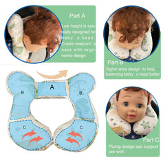 Wedfull Ocean neck pillow fabric close-up with soft PP cotton cover