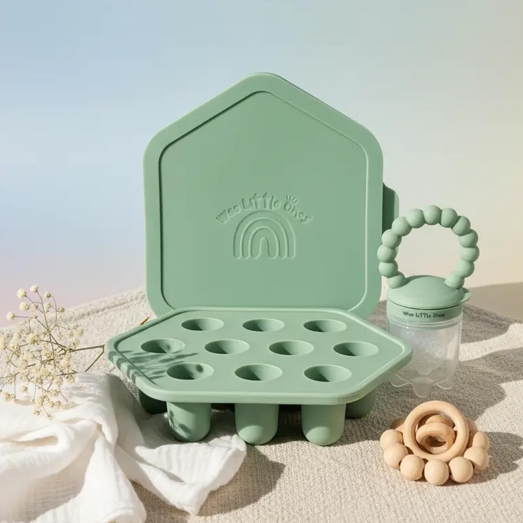 Wee Little Ones silicone freezer tray with multiple compartments for precise portions