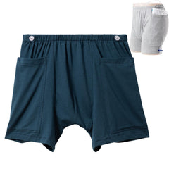 wee-oatar incontinence care shorts side view show discreet fit for outings