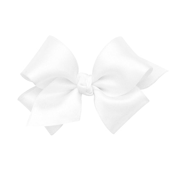 Wee Ones classic French satin bow on a WeeStay clip for secure all-day wear.