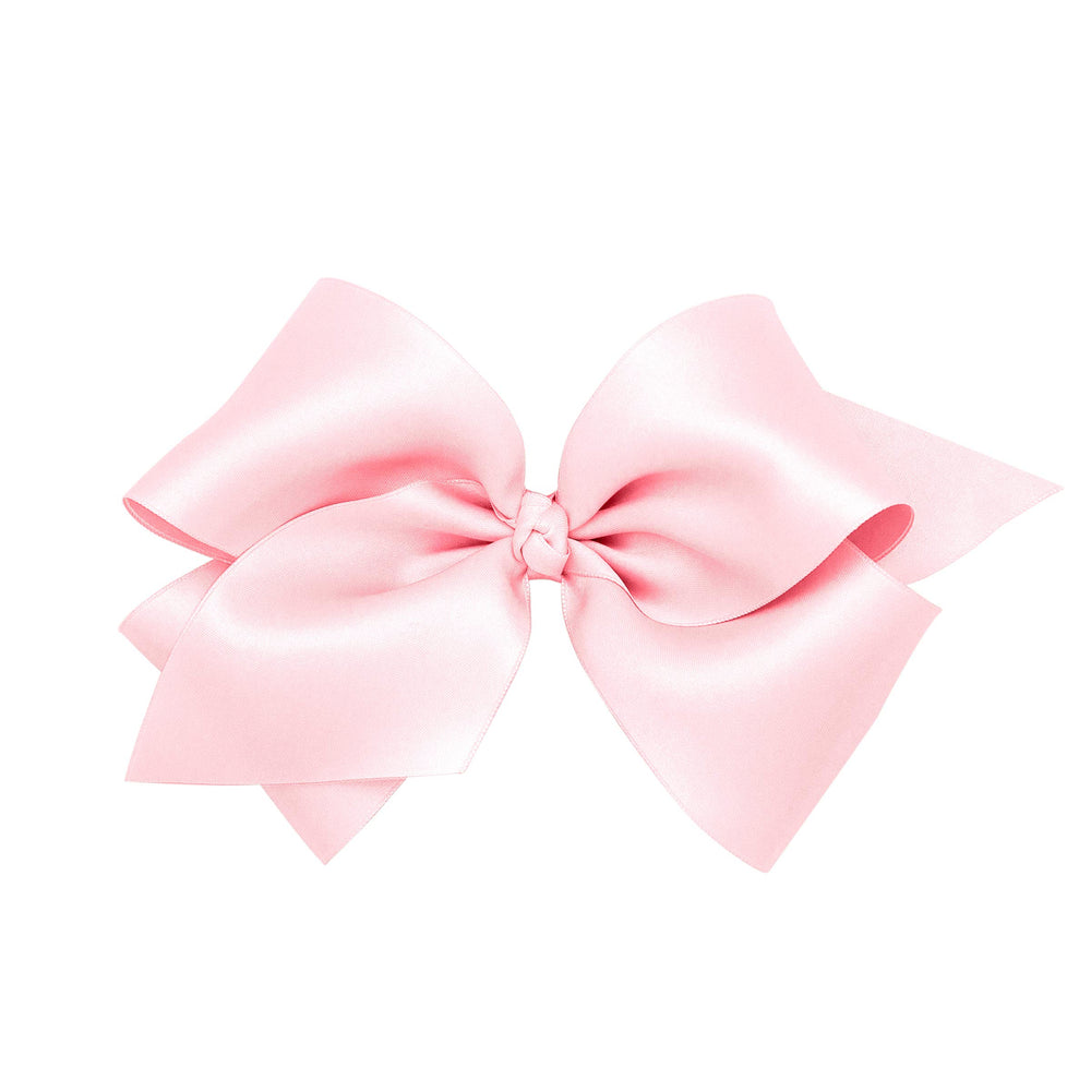 Wee Ones classic satin bow on WeeStay clip offers secure wear for everyday hairstyles.