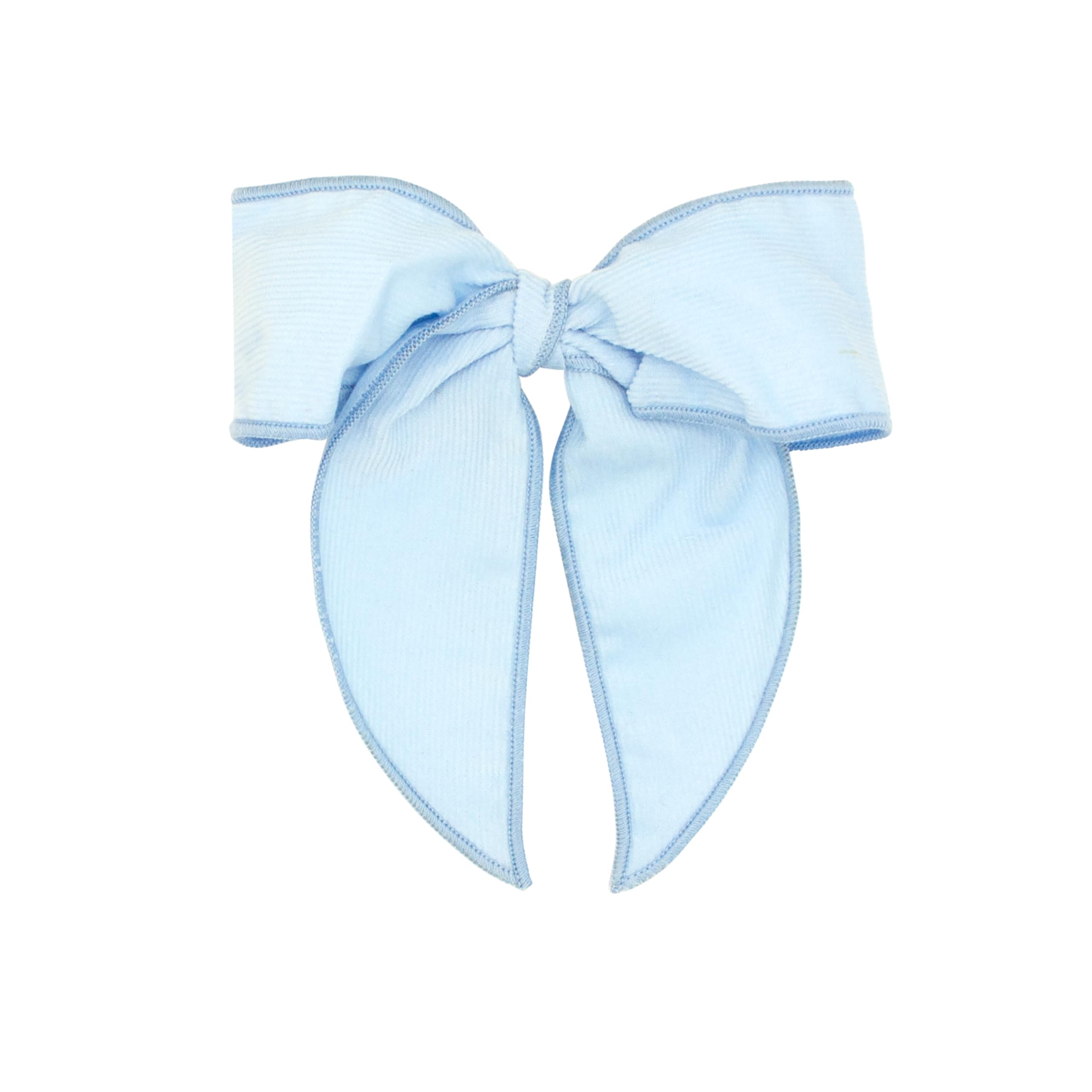 Wee Ones corduroy bowtie in Millennium Blue with twisted wrap for chic school day style.
