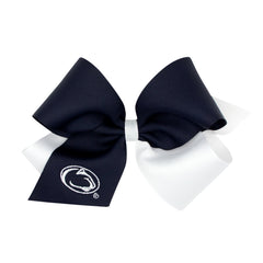 Wee Ones Divine Creations game-day two-tone bow on WeeStay clip boosts team spirit