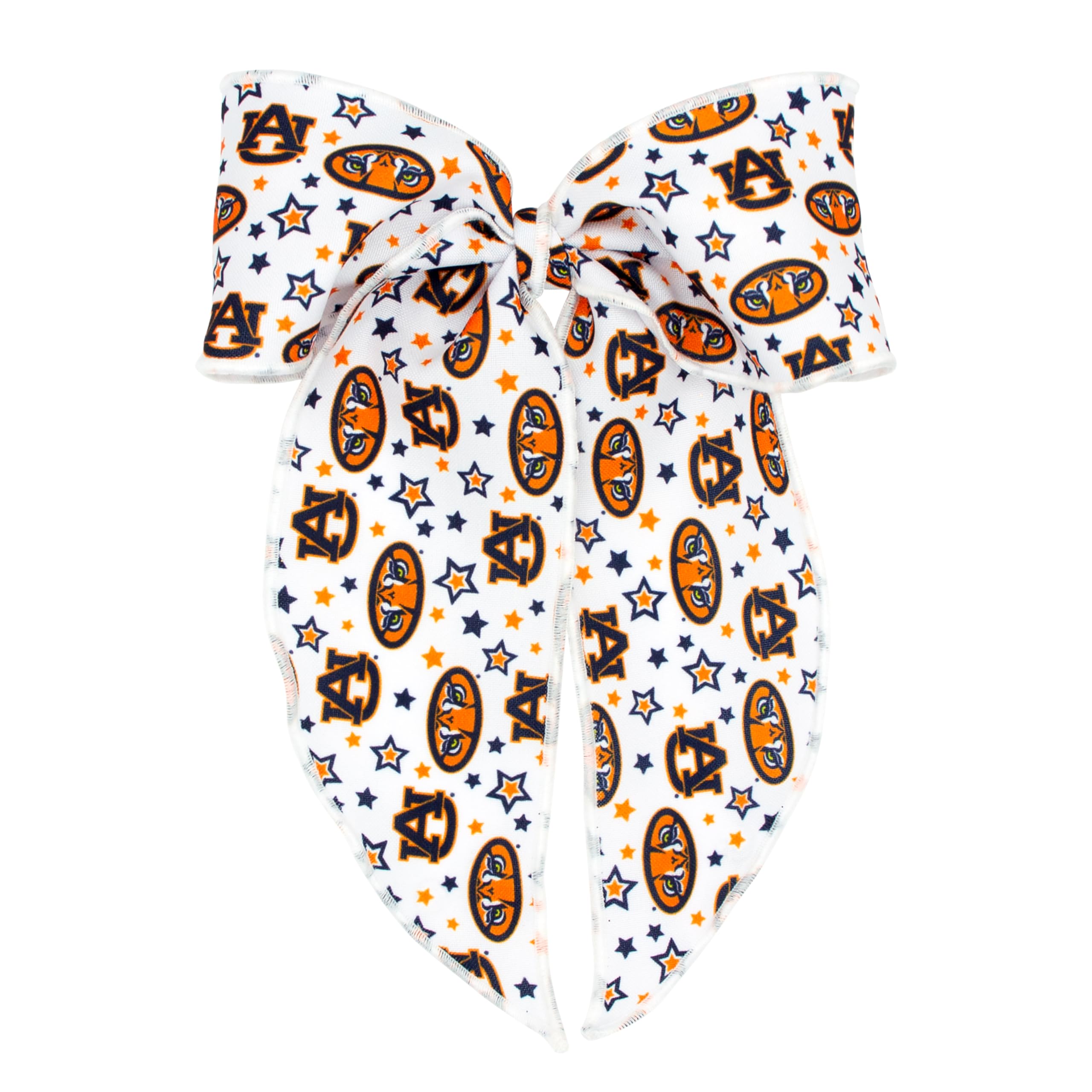 Wee Ones Divine Creations hair bow with WeeStay Clip in Auburn Tigers colors for secure game-day style.