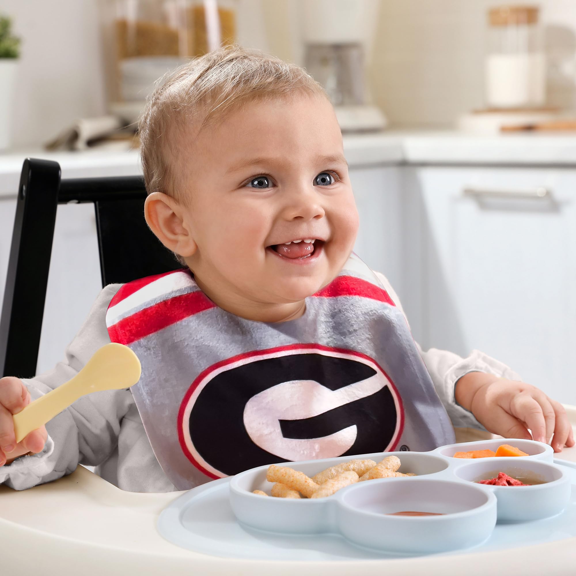 Wee Ones Divine Creations toddler bib with game-day graphic for stylish, mess-friendly wear.