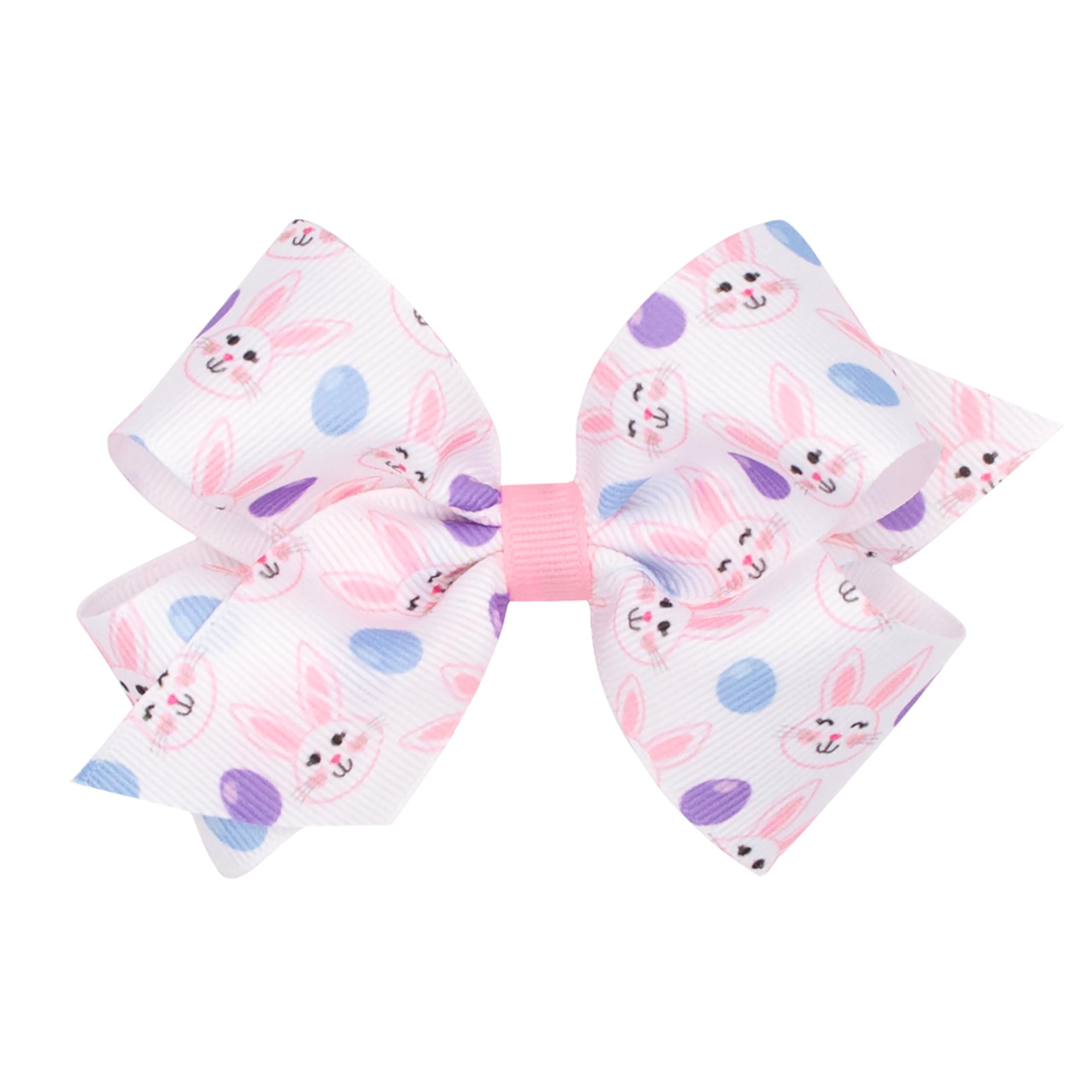 Wee Ones Easter Bunny Print hair bow on Wee Stay clip for reliable all-day wear
