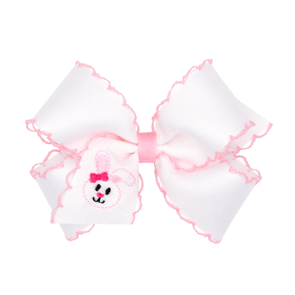 Wee Ones Easter bow with Moonstitch edge for a delicate festive look.