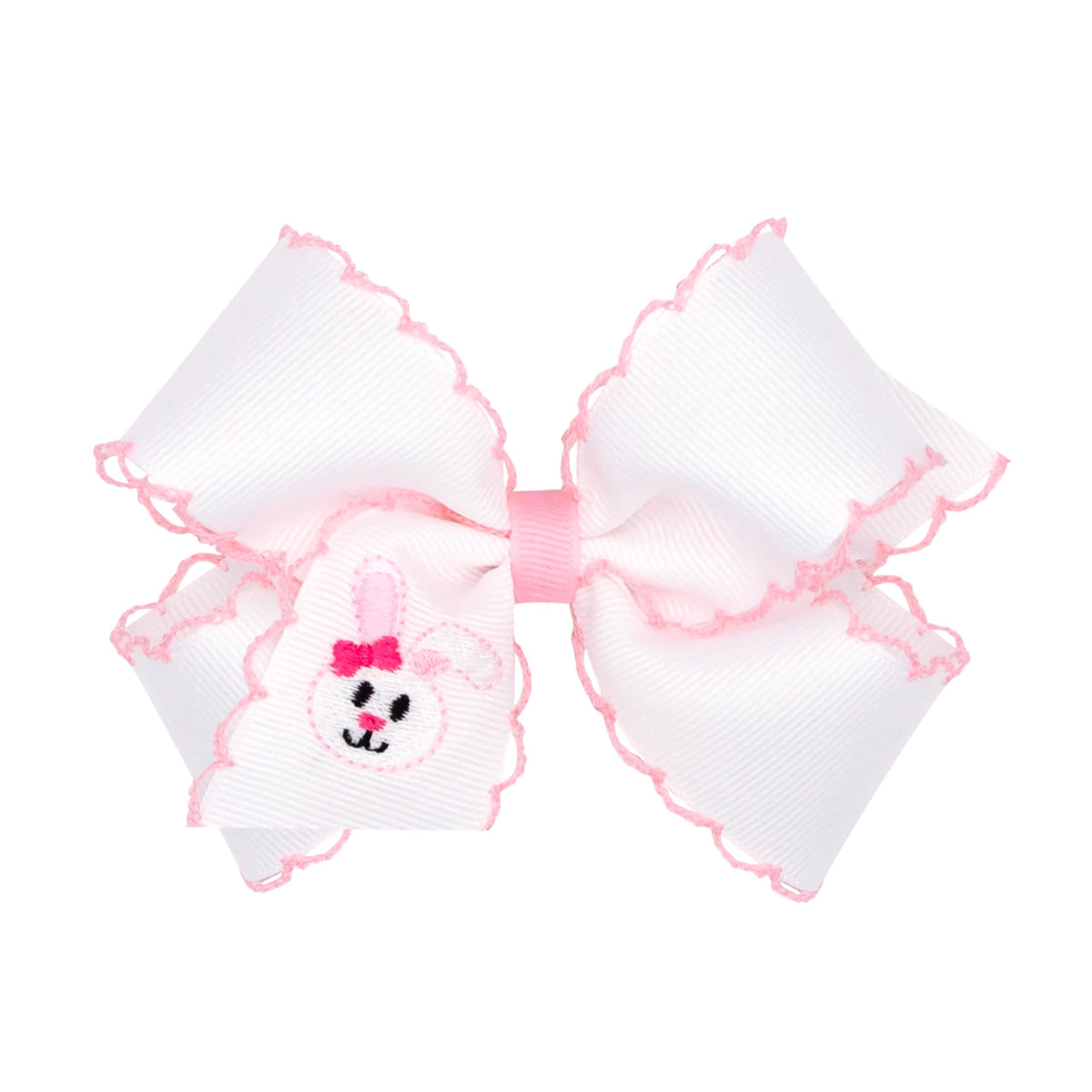 Wee Ones Easter bow with Moonstitch edge for a delicate festive look.