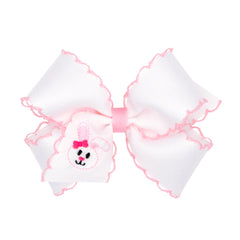 Wee Ones Easter bow with Moonstitch edge for a delicate festive look.
