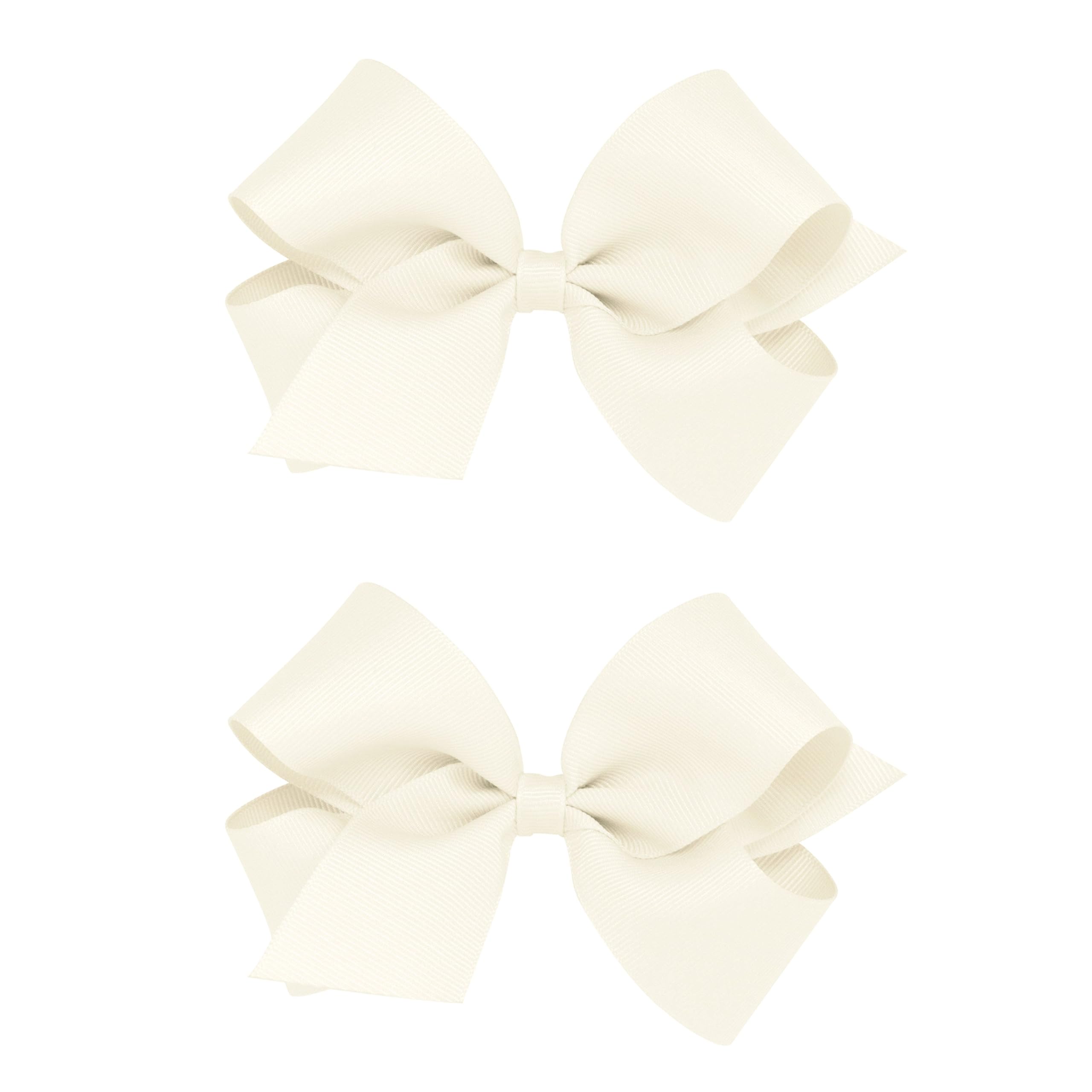 Wee Ones two-pack grosgrain bows with wrap centre on a no-slip clip
