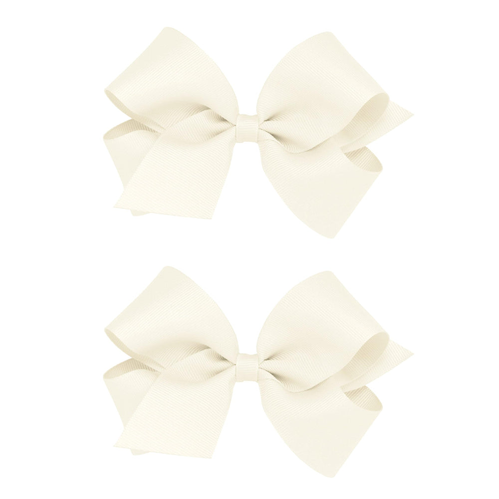 Wee Ones two-pack grosgrain bows with wrap centre on a no-slip clip