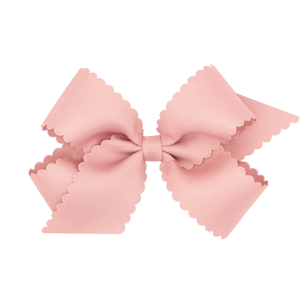 Wee Ones classic grosgrain bow with scalloped edges on a WeeStay clip for everyday styling.