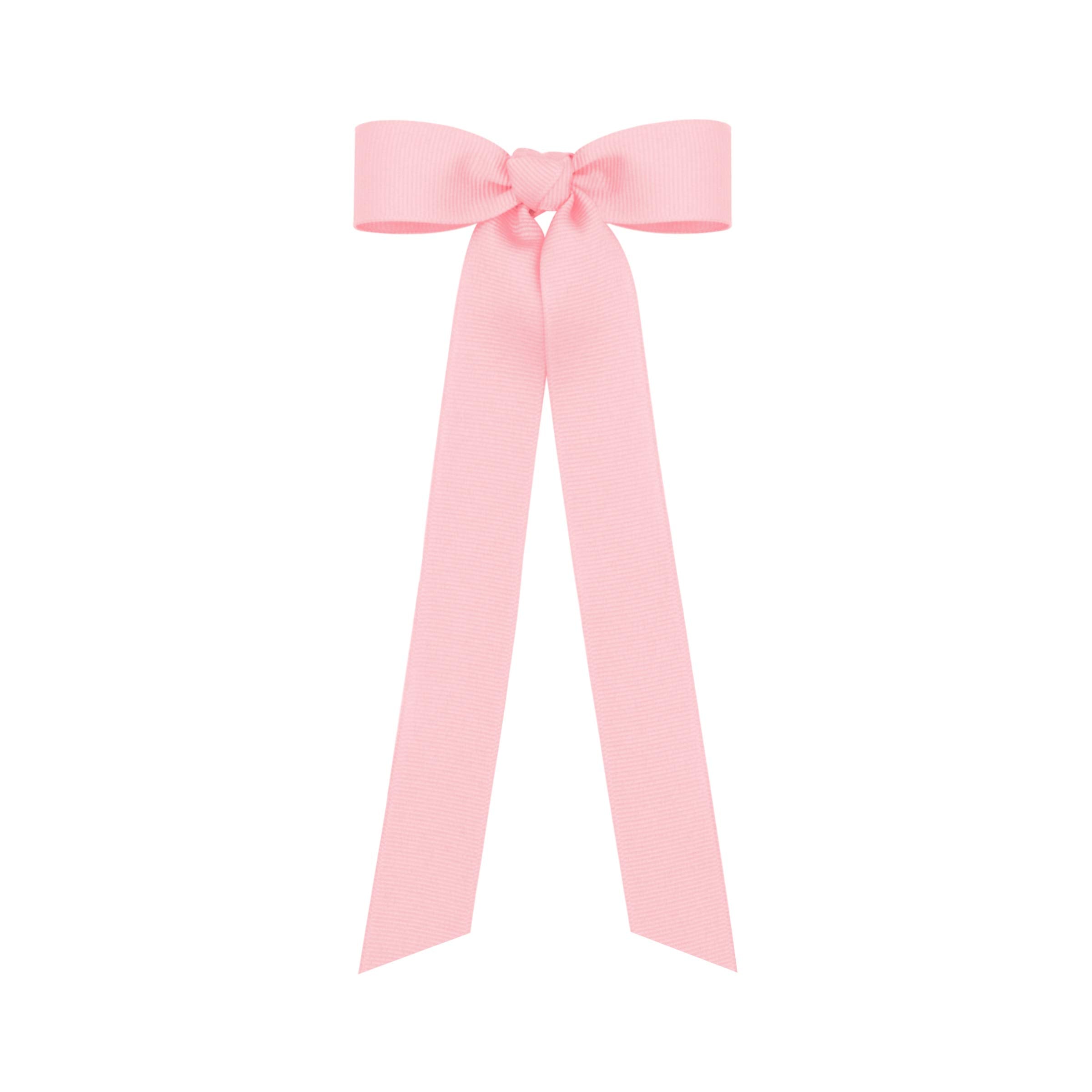 Wee Ones light pink mini grosgrain bow with knot wrap for secure wear.
