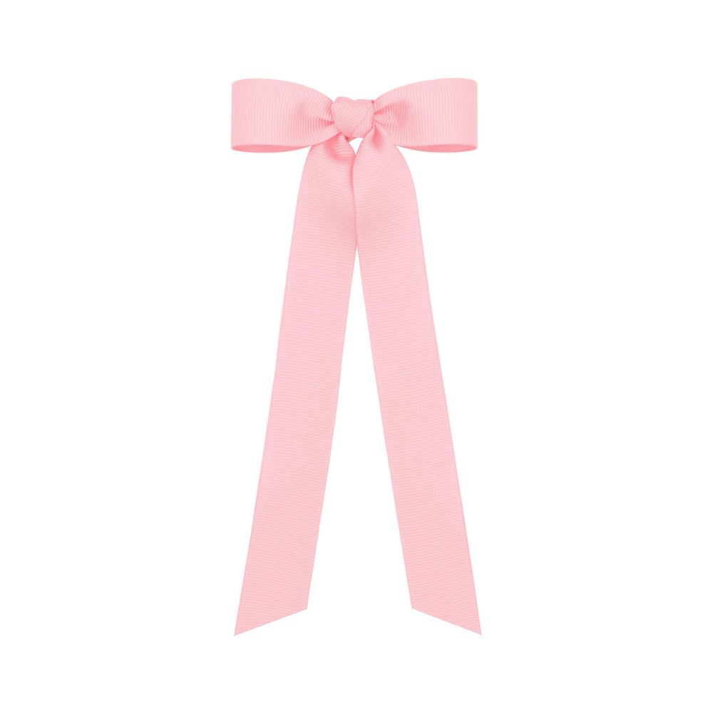 Wee Ones light pink mini grosgrain bow with knot wrap for secure wear.