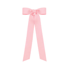 Wee Ones light pink mini grosgrain bow with knot wrap for secure wear.