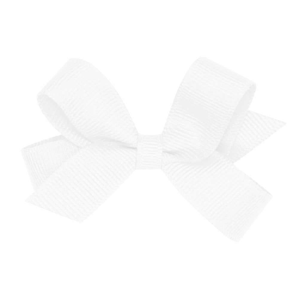 Wee Ones plain wrap grosgrain bow on WeeStay clip for secure all-day wear.